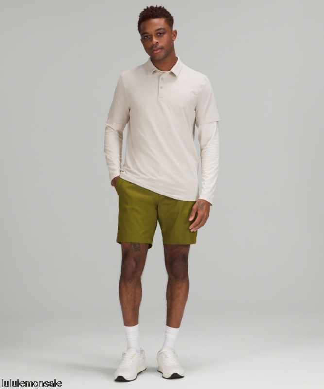 Lululemon Verkauf DELULU751 | Lululemon Deutschland Meliertes Rohleinen Evolution Kurzarm Poloshirt Pique Stoff